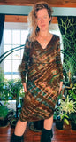 M/L Tie Dye Ribbed Midi Dress