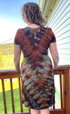 L Tie Dye Short Sleeve Mini Dress