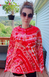 2XL Tie Dye Henley Shirt
