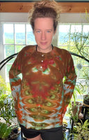 L Tie Dye Thermal Henley Shirt