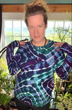L Tie Dye Thermal Henley Shirt