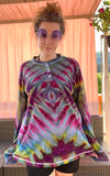 2XL Tie Dye Henley Shirt