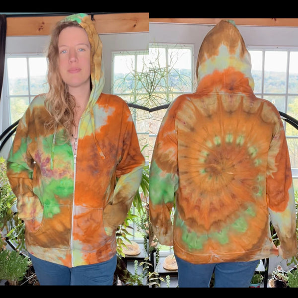 S/M Tie Dye Zip Up Hoodie